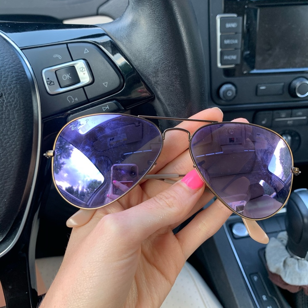 Rayban purple polarized aviators